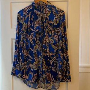 Free People Oversized Floral Shirt